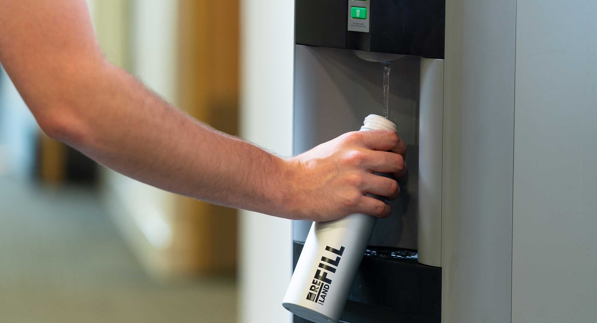 Reusable Water Bottles and water stations around College